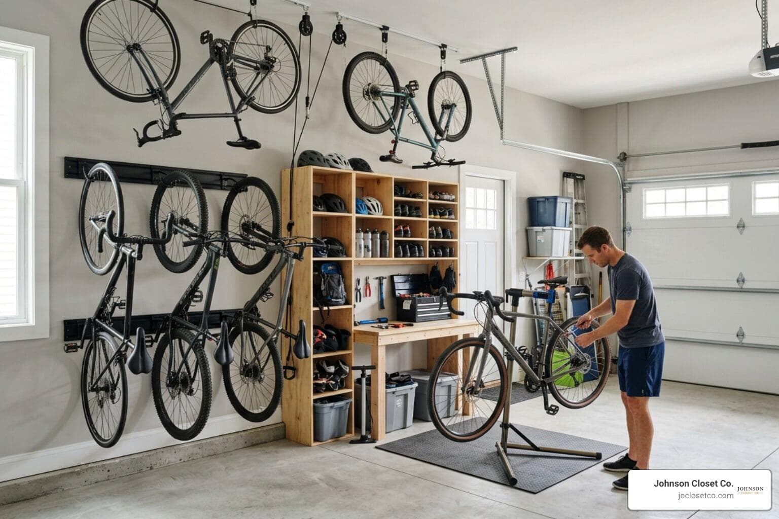 Clean Up the Garage Clutter with Built-In Garage Bike Storage Systems